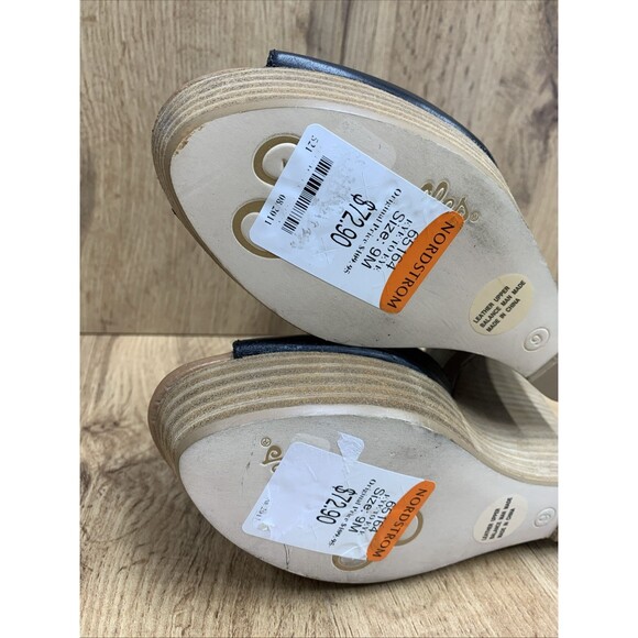 Seychelles Women's Wedge Platform Shoes Black Leather Back Zip Open Toe Size  9 - Picture 15 of 16